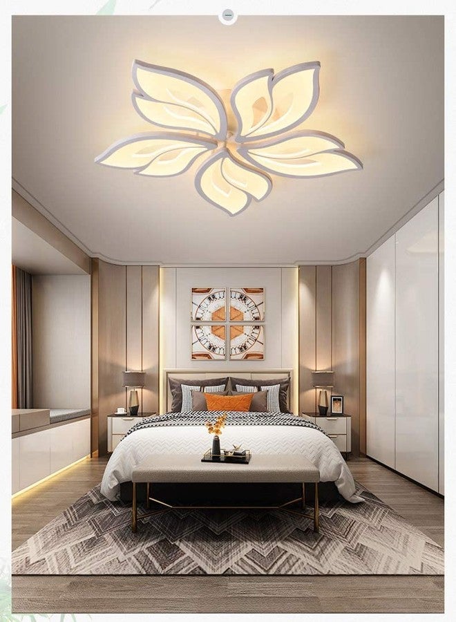 HDC Premium Flower Shaped LED Chandelier | Modern Ceiling Lamp | 60-Watts High Brightness 5-Light Chandelier for Living Room, Dining Area & Hall | Tricolor Color-Changing Decorative Ceiling Light - Image 2
